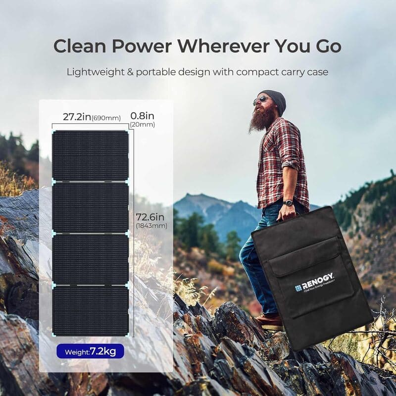 Renogy 220W Lightweight Portable Solar Suitcase-Clean power