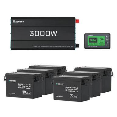 Renogy 23.04kWh Off-Grid Power Kit | 3000W Inverter, 60A MPPT, ShadowFlux Anti-Shading Panels - No panels