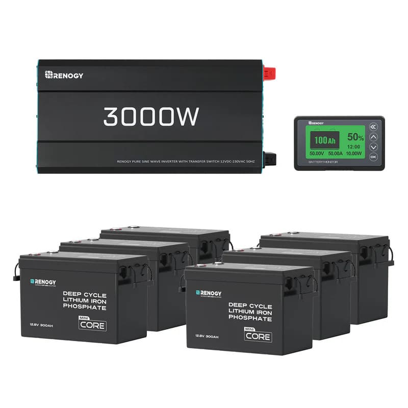 Renogy 23.04kWh Off-Grid Power Kit | 3000W Inverter, 60A MPPT, ShadowFlux Anti-Shading Panels - No panels
