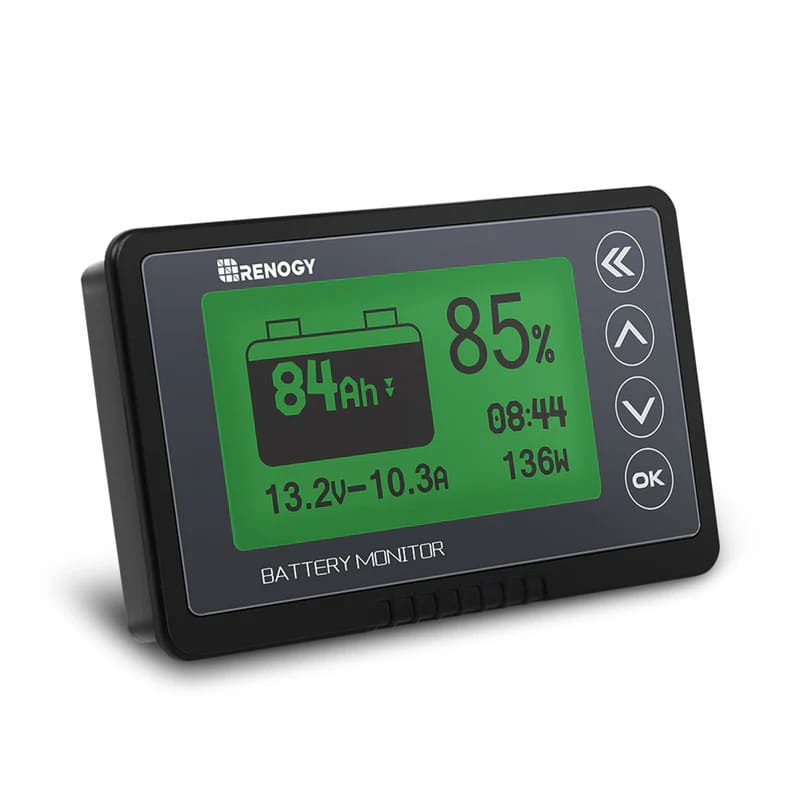 Renogy 3.07kWh Off-Grid Power Kit for Caravans & 4x4 | 240Ah Battery + 2000W Inverter - Battery Monitor on white bg