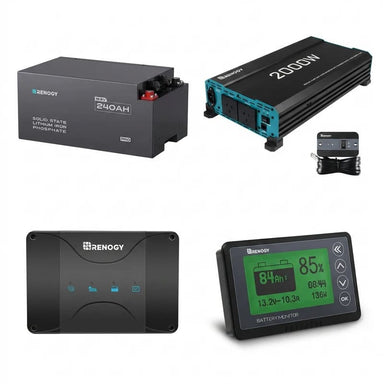 Renogy 3.07kWh Off-Grid Power Kit for Caravans & 4x4 | 240Ah Battery + 2000W Inverter - No Panel Setup
