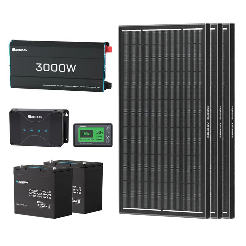 Renogy 400Ah Lithium Power Kit-3 panels  setup