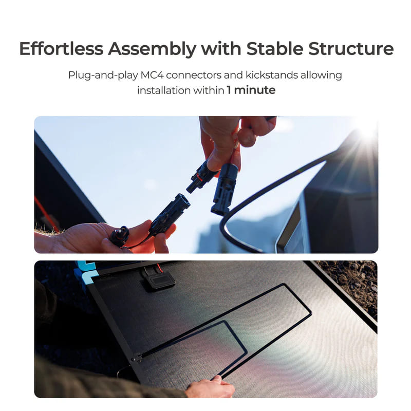 Renogy 400W Compact Mono Portable Solar Panel - easy assembly