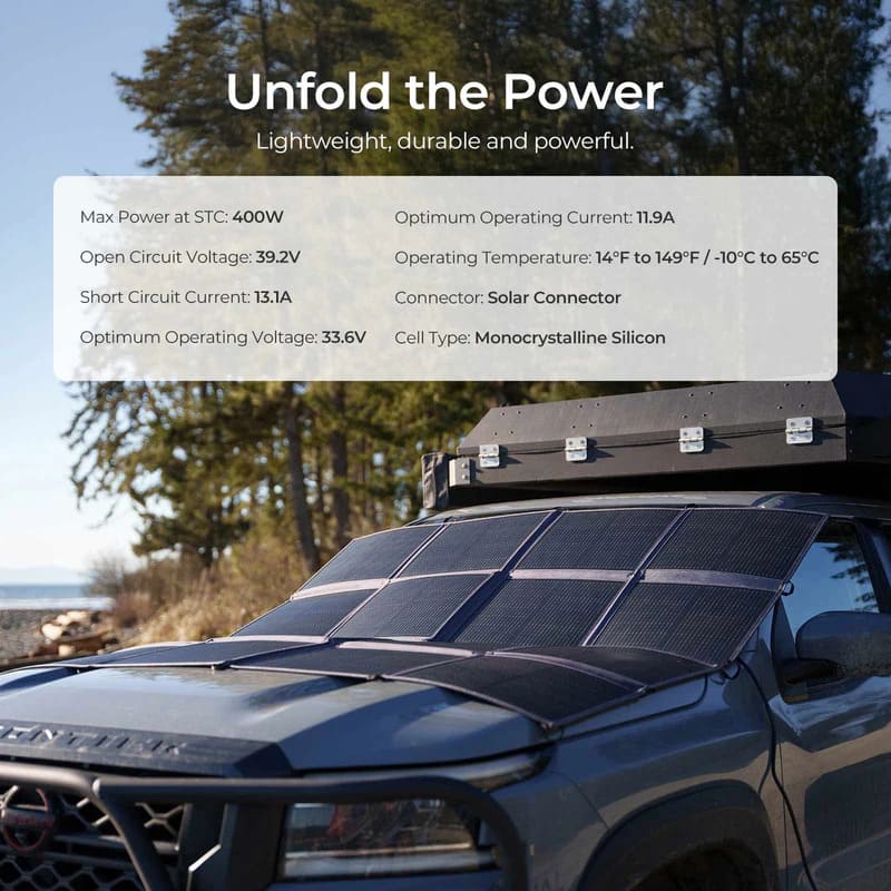 Renogy 400W Solar Panel Blanket-main specifications
