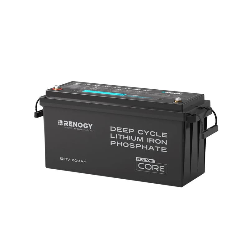 Renogy Core 12V 200Ah Lithium Iron Phosphate Battery w/ Bluetooth-battery on a white bg