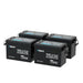 Renogy Core Mini 12.8V 200Ah LiFePO4 Battery w/ Low-Temperature Protection-4 pcs batteries on white bg