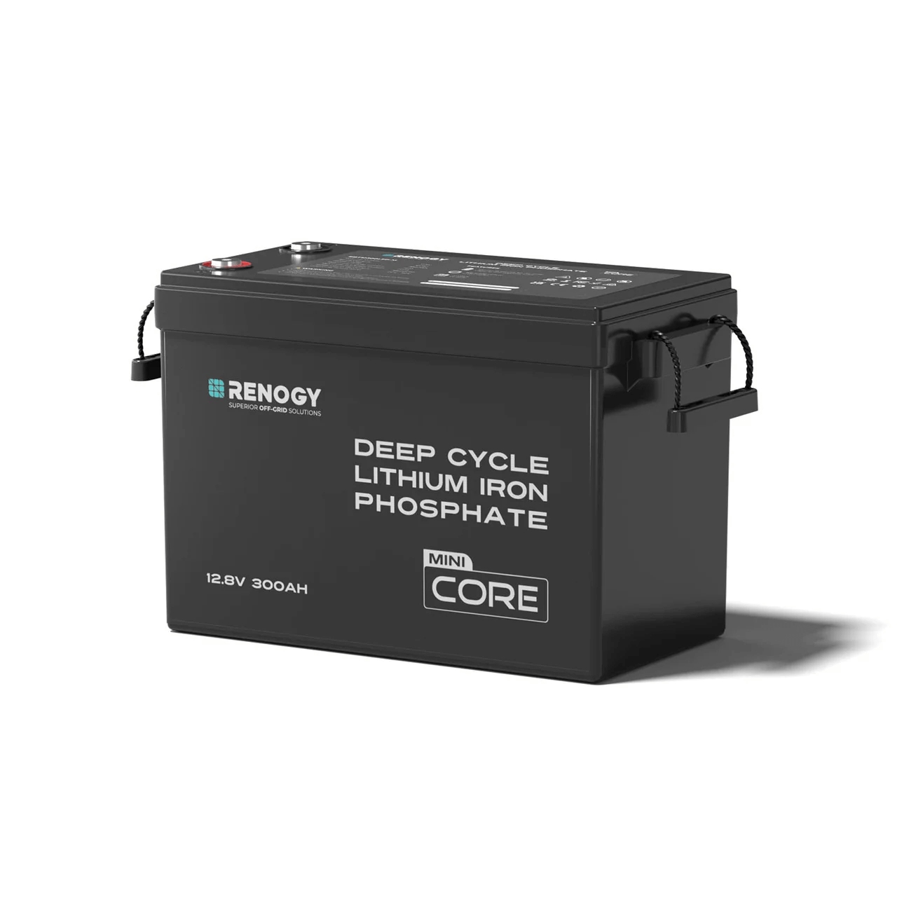 Renogy Core Mini 12.8V 300Ah Lithium Iron Phosphate Battery w/ Low-Temperature Protection - battery angle view