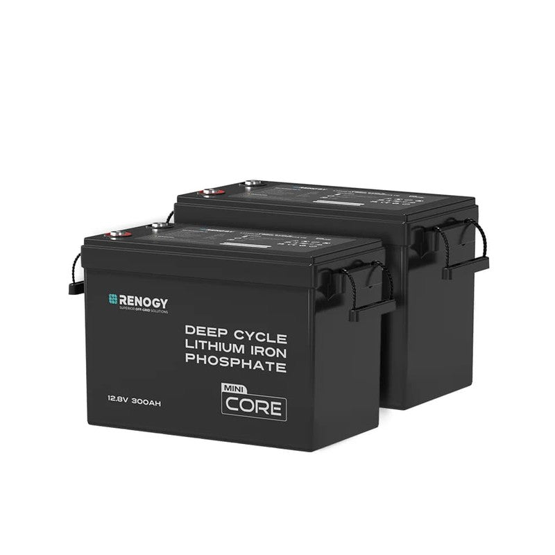 Renogy Core Mini 12.8V 300Ah Lithium Iron Phosphate Battery wLow Temperature Protection 2pieces