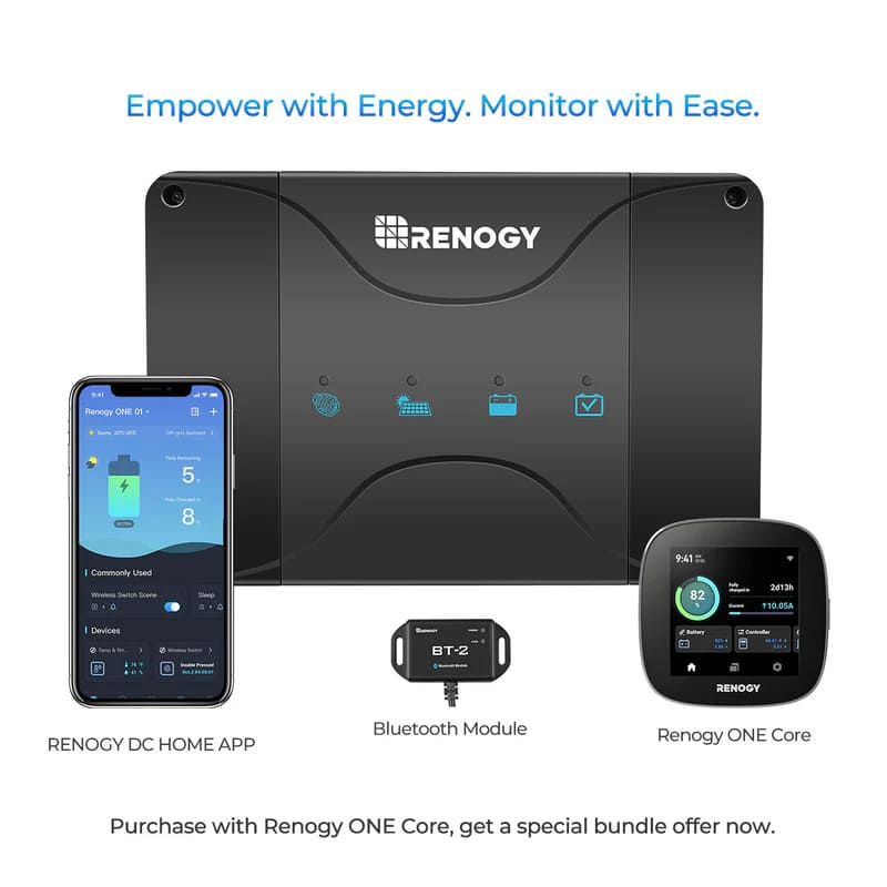 Renogy DCC50S 12V 50A Dual Input DC to DC Battery Charger with MPPT w/ Renogy ONE Core - empower with energy