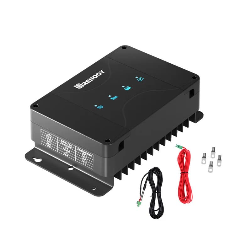 Renogy DCC50S 12V 50A Dual Input DC to DC Battery Charger with MPPT w/ Renogy ONE Core - on a white bg