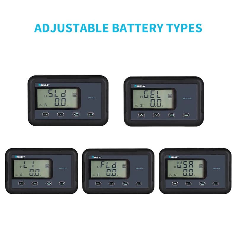 Renogy Monitoring Screen for DC-DC MPPT Battery Charger Series - Adjustable battery types