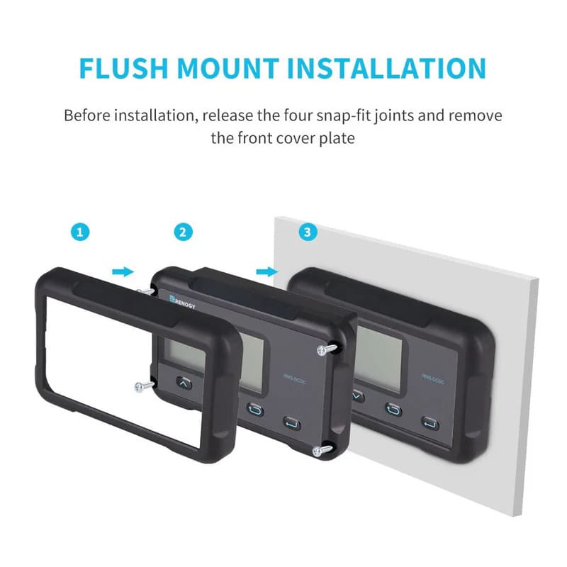 Renogy Monitoring Screen for DC-DC MPPT Battery Charger Series - Flush mount installation