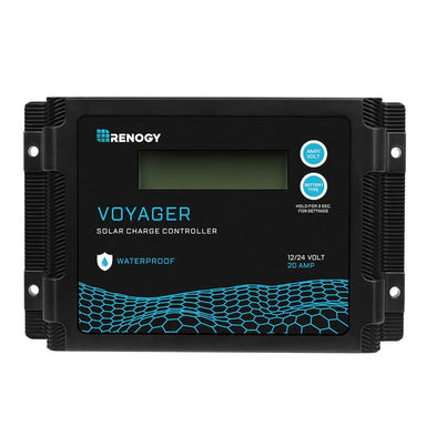 Renogy New Edition Voyager 20A PWM Waterproof Solar Charge Controller on a white background