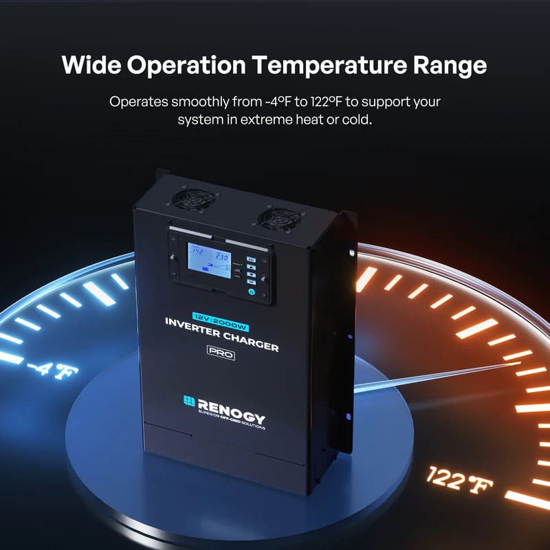 Renogy Pro 12V 2000W HF Inverter Charger-temperature range
