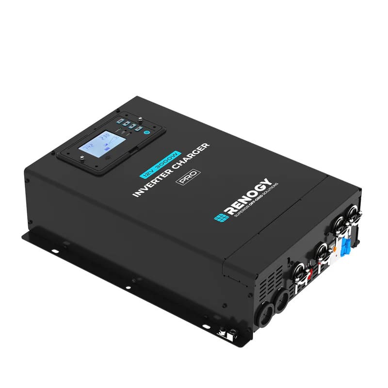 Renogy Pro 12V 3000W HF Inverter Charger-on a white bg
