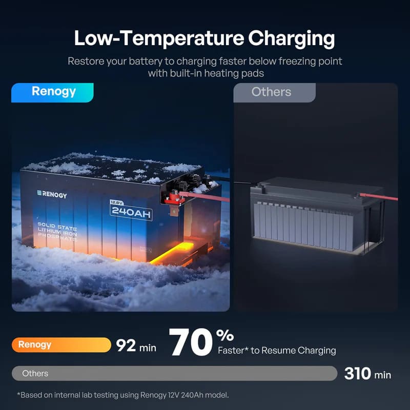 Renogy Pro S1 12V 240Ah LiFePO4 Battery- low temp charging