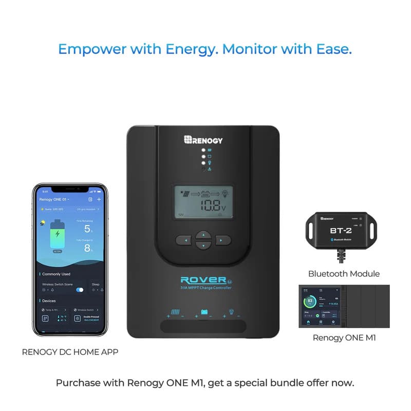 Renogy Rover Li 12V 20/30/40A MPPT Solar Charge Controller - empower with energy