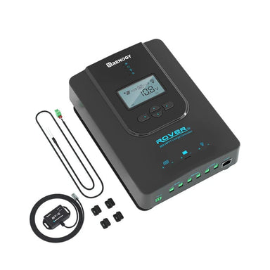 Renogy Rover Li 20 Amp MPPT Solar Charge Controller with bluetooth on a white background