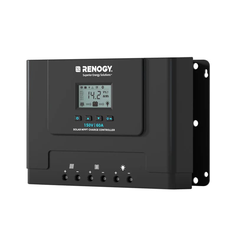 Renogy Rover Lite 12V/ 24V/ 36V/ 48V 60A MPPT Solar Charge Controller on a white bg