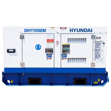 Hyundai 14kVA Single Phase Diesel Generator, front facing on white background.