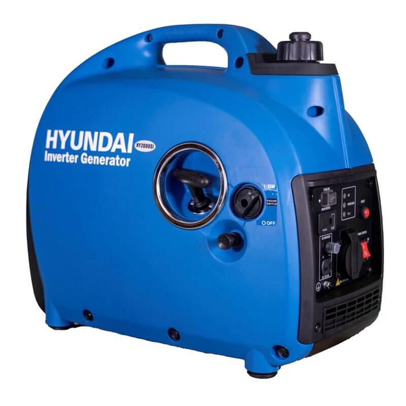 Hyundai 2000W Portable Inverter Generators angular view, on a white background.