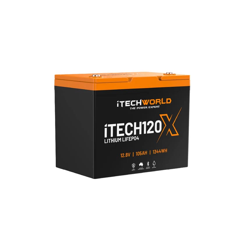 iTechworld Base Portable Dual Battery Kit 120Ah Lithium - 120X PRO battery on a white background