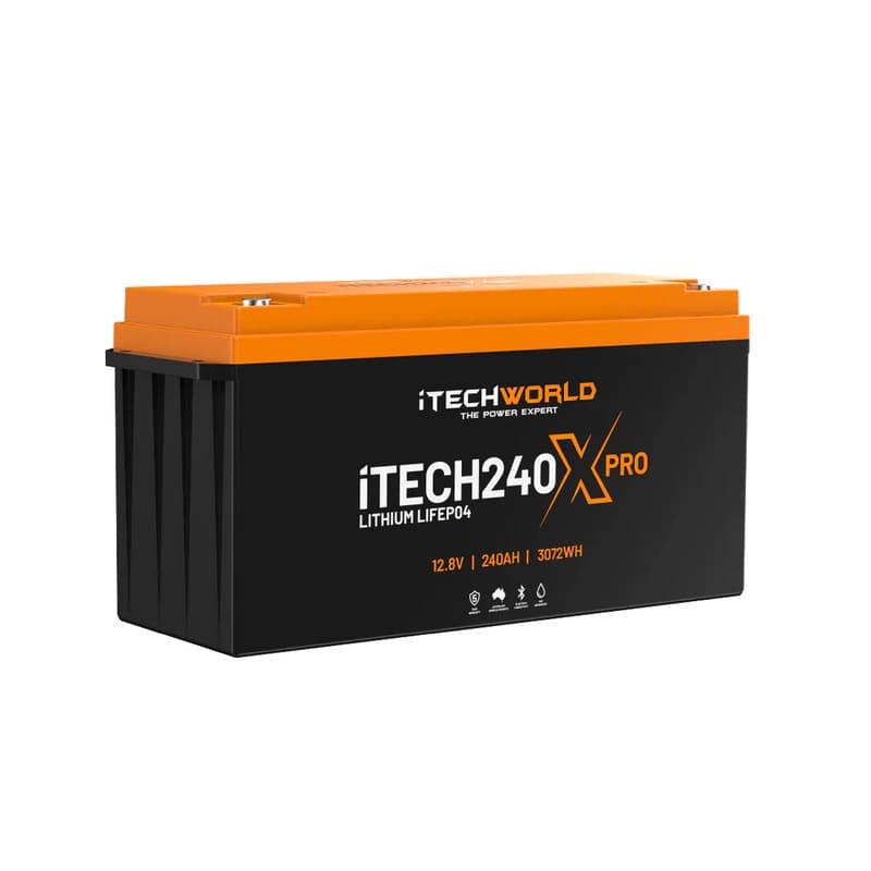 iTechworld Complete 4WD Dual Battery Kit 240Ah Lithium - battery on a white background.