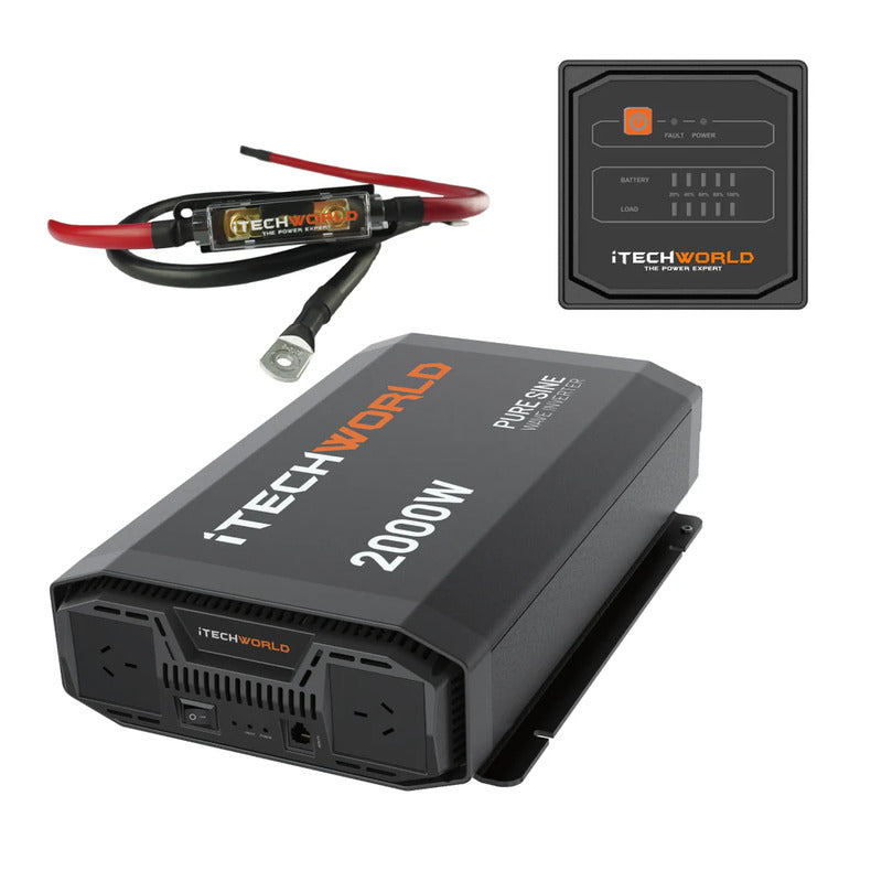 iTechworld Complete Slimline 4WD Kit 200Ah - pure sine wave inverter.