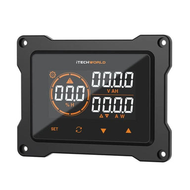 iTechworld Complete Super Slimline Canopy Dual Battery Kit 300Ah Lithium - battery monitor on a white background.