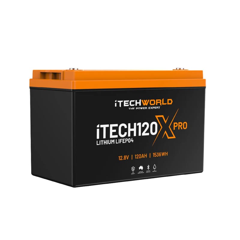 iTechworld Complete Ute Dual Battery Kit 120Ah Lithium - 120Xpro battery on a white background.