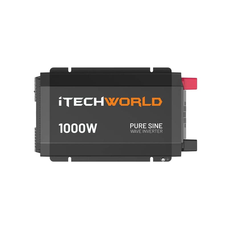 iTechworld Complete Ute Dual Battery Kit 120Ah Lithium - Pure sine wave inverter 1000W on a white background.