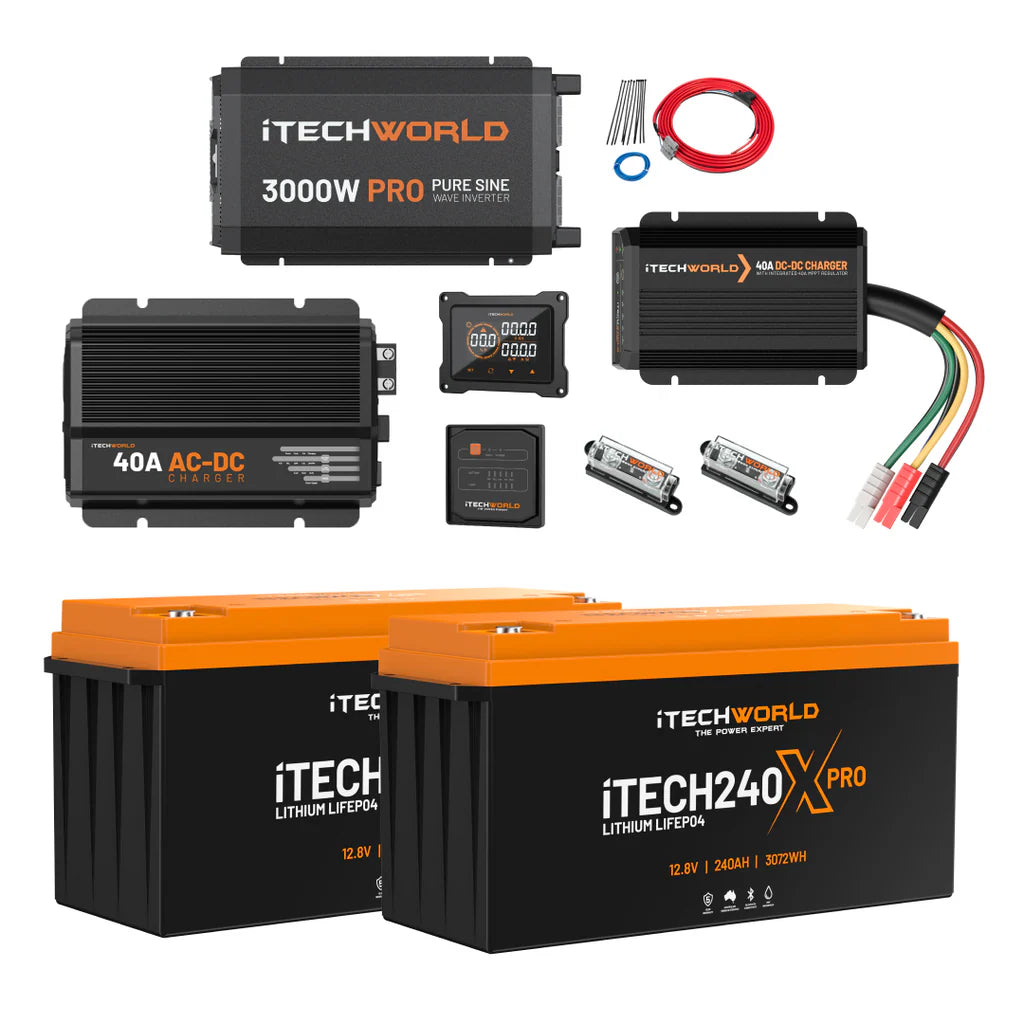 iTechworld Elite Lithium Caravan Kit 480Ah -  battery kit on a white background.