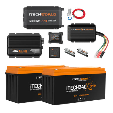 iTechworld Elite Lithium Caravan Kit 480Ah -  battery kit on a white background.