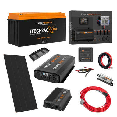 iTechworld Expansion 4WD Dual Battery Kit 240Ah Lithium -  battery kit on a white background.