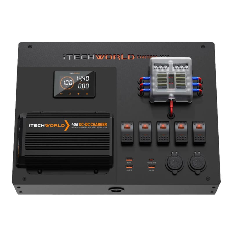 iTechworld Expansion Super Slimline 4WD Dual Battery Kit 200Ah Lithium - Premium control hub.