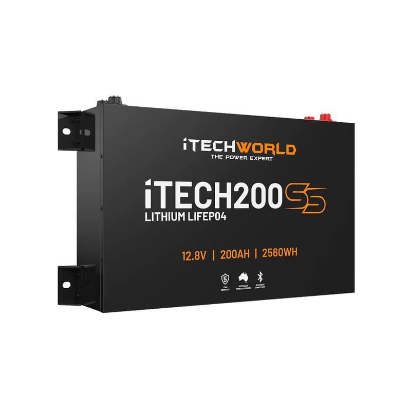 iTechworld Expansion Super Slimline 4WD Dual Battery Kit 200Ah Lithium - Super slim battery on a white background.