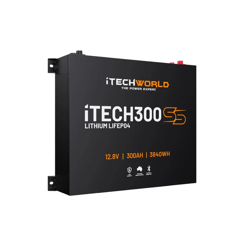 iTechworld Expansion Super Slimline Canopy Dual Battery Kit 300Ah Lithium - iTechworld 300SS battery on a white background.