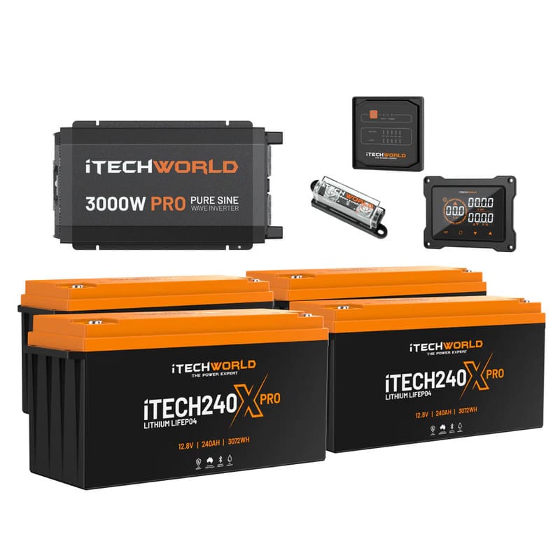 iTechworld Off Grid System 12.28kWh - battery kit on a white background.