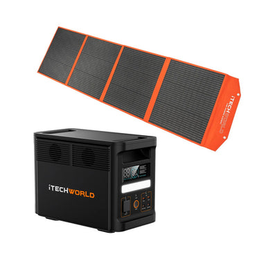 iTechworld Pro Solar Generator Kit - PS1800 Power Station and 200W Solar Blanket on a white background.
