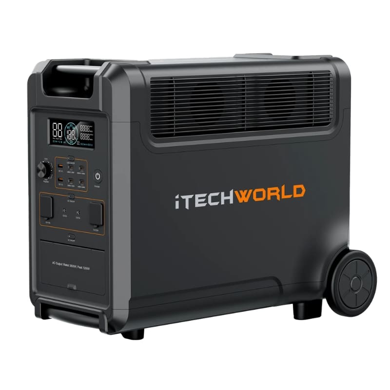 iTechworld Ultimate Solar Generator Kit - PS3600 Power Station and 300W Solar Blanket on a white background.

