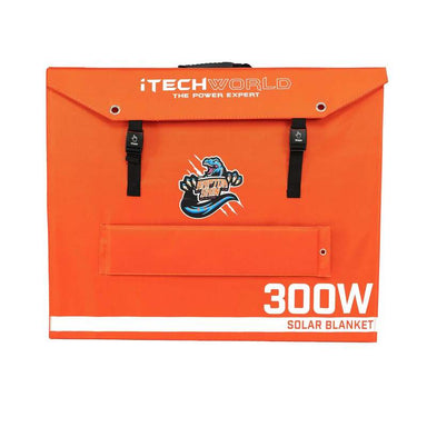 iTechworld Ultimate Solar Generator Kit - PS3600 Power Station and 300W Solar Blanket on a white background.