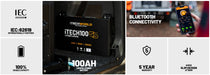 iTechworld iTECH100SS Behind the Seat Kit with Bluetooth - display of battery features.