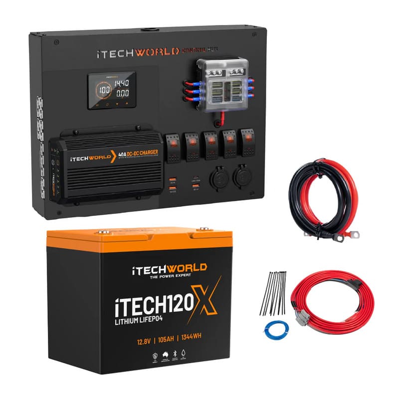 iTechworld iTECH120X and Control Hub Lithium 4WD Kit - full kit on a white background.