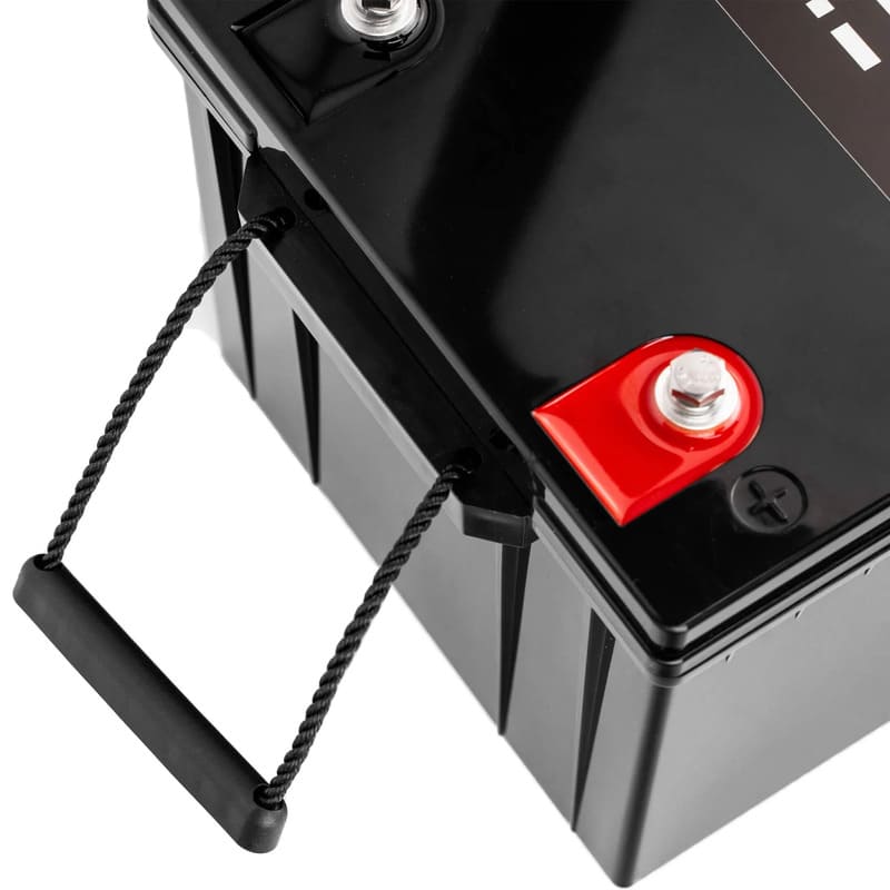 iTechworld iTECH24V100 Deep Cycle Lithium Battery LiFePO4 24V 100Ah - Top view of battery showing the terminals of the battery.