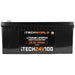 iTechworld iTECH24V100 Deep Cycle Lithium Battery LiFePO4 24V 100Ah - Frontal view of the battery shown on a white background.