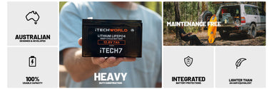 itechworld-itech7-deep-cycle-lithium-battery - display of battery features.