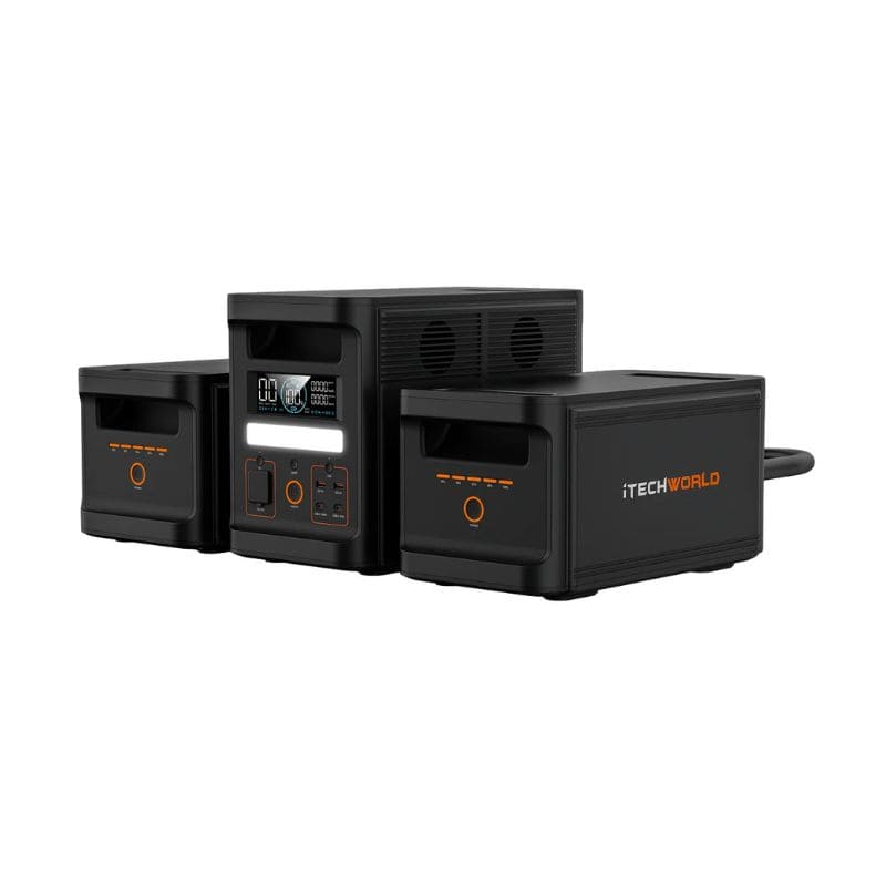 iTechworld PS1800 Pro Portable Power Station with 2 iTechworld expansion batteries